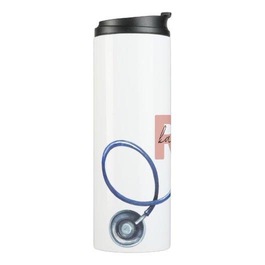 Personalisierte Krankenpfleger Retro NP Namensschi Thermosbecher (Nach links gedreht)