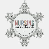 Personalisierte Krankenpfleger Schneeflocken Zinn-Ornament (Vorderseite)