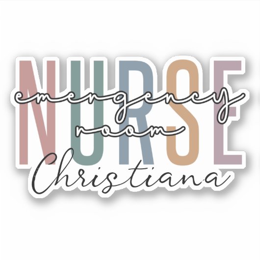 Personalisierte Krankenpflegerin Aufkleber (Vorderseite)