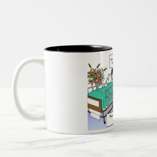 Personalisierte Krankenschwester - Cartoon männlic Zweifarbige Tasse (Links)