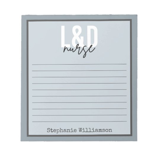 Personalisierte Krankenschwester für Arbeit und En Notizblock (Vorderseite)