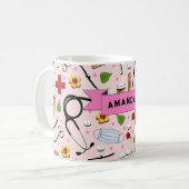 Personalisierte Krankenschwester Kaffeetasse (Vorderseite Links)
