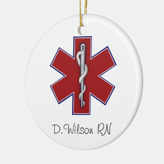 Personalisierte Krankenschwester Keramik Ornament (Links)