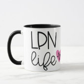 Personalisierte Krankenschwester "LPN Life" (Braun Tasse (Links)