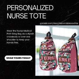 Personalisierte Krankenschwester Medical Print Sli Crossbody Bag