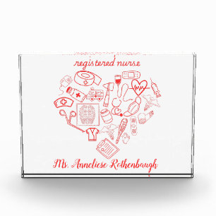 Personalisierte Krankenschwester mit Herzdesign Ph Fotoblock