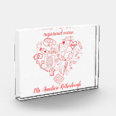Personalisierte Krankenschwester mit Herzdesign Ph Fotoblock (Links)