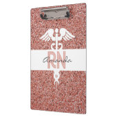 Personalisierte Krankenschwester Moderner rosa Gli Klemmbrett (Links)