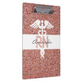 Personalisierte Krankenschwester Moderner rosa Gli Klemmbrett (Rechts)