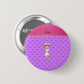 Personalisierte Krankenschwester Pastel lila Herze Button (Vorne & Hinten)