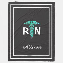 Personalisierte Krankenschwester RN Caduceus Medic Fleecedecke