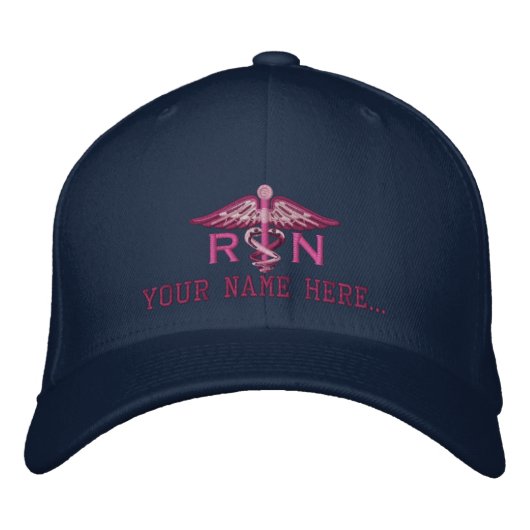 Personalisierte Krankenschwester RN Ihr Bestickte Baseballkappe (Vorderseite)