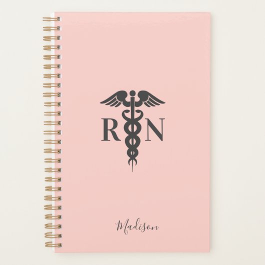 Personalisierte Krankenschwester Rosa Rosa Medizi Planer (Vorderseite)