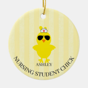 Personalisierte Krankenschwester Sunshade Chick Keramik Ornament