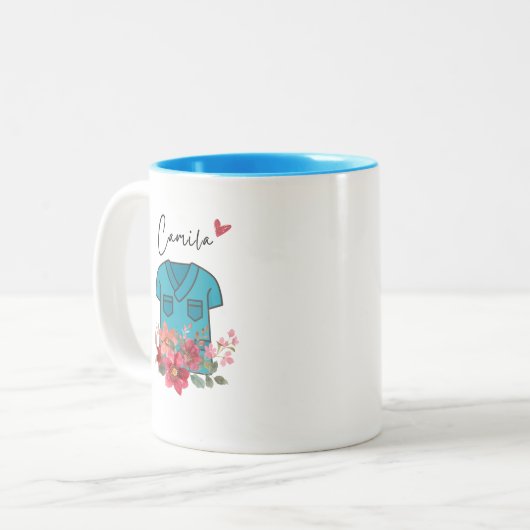 Personalisierte Krankenschwester Tasse mit Namen / (Vorderseite Links)