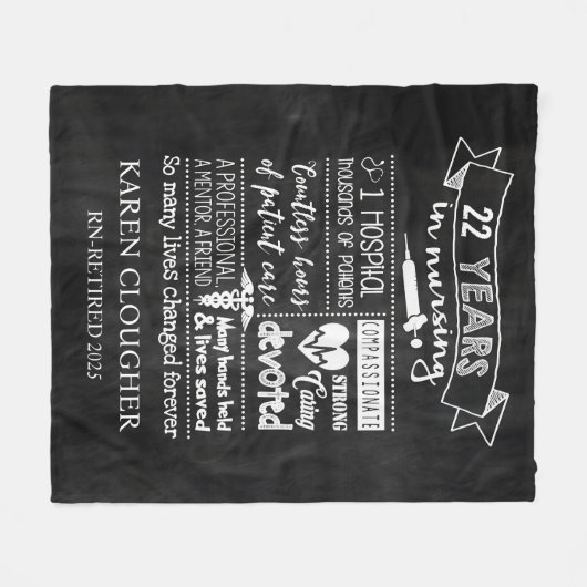 Personalisierte Krankenschwestern Blanket Krankens Fleecedecke (Vorderseite (Horizontal))