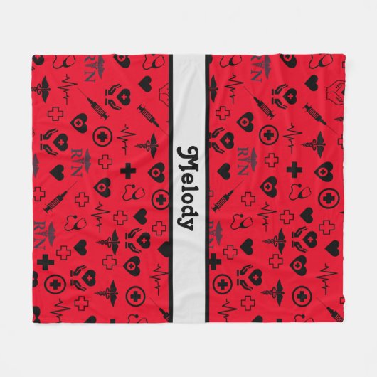 Personalisierte Krankenversicherung Fleecedecke (Vorderseite (Horizontal))