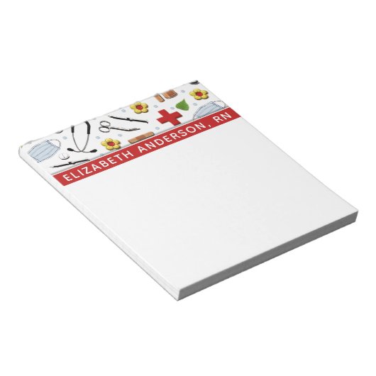 Personalisierte Krankenversicherung Notizblock (angewinkelt)