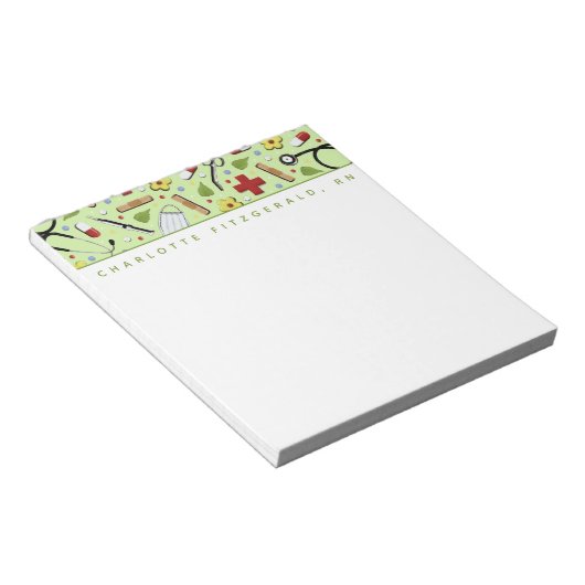 Personalisierte Krankenversicherung Notizblock (angewinkelt)