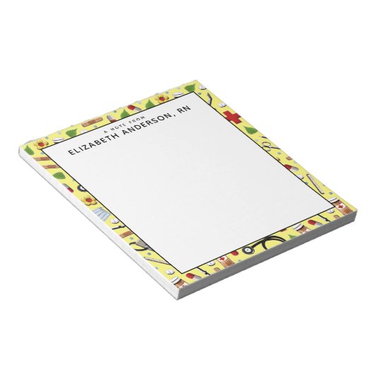 Personalisierte Krankenversicherung Notizblock (angewinkelt)