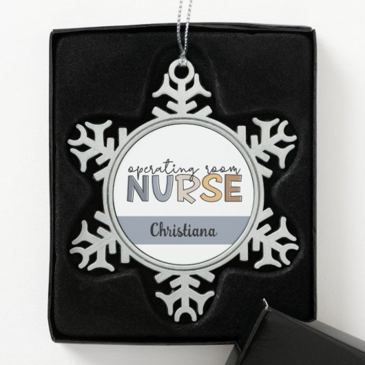Personalisierte Krankenversicherung oder Krankenve Schneeflocken Zinn-Ornament (Box)