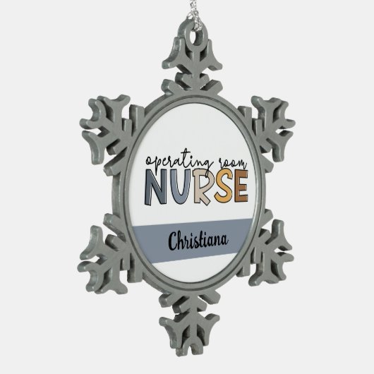 Personalisierte Krankenversicherung oder Krankenve Schneeflocken Zinn-Ornament (Links)