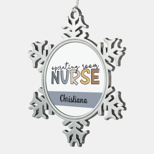 Personalisierte Krankenversicherung oder Krankenve Schneeflocken Zinn-Ornament (Rechts)