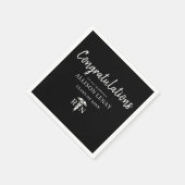 Personalisierte Krankenversicherung Schwarz-weiß Serviette (Ecke)