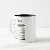 Personalisierte Krasse Tech Nutrition Fakten Zweifarbige Tasse (Vorderseite Links)