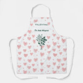 Personalisierte Kräuterflüster-Schürze mit rosa He Schürze (Vorderseite)