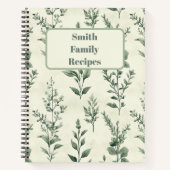 Personalisierte Kräutermuster Pflanze Notizblock (Vorderseite)