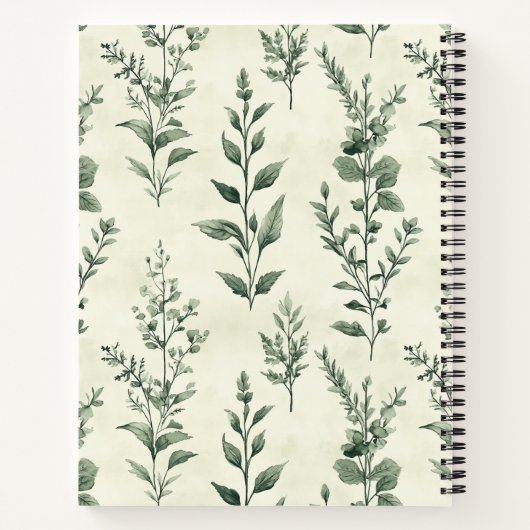Personalisierte Kräutermuster Pflanze Notizblock (Rückseite)