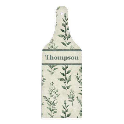 Personalisierte Kräutermuster-Pflanze Schneidebrett (Vorderseite)