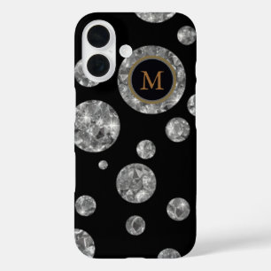 personalisierte Kreise auf schwarz iPhone 16 Hülle