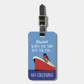 Personalisierte Kreuzfahrtmarke | Sonnenreise Gepäckanhänger (Vorderseite vertikal)