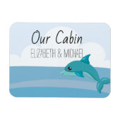 Personalisierte Kreuzfahrttüre - Delphinmarker Magnet (Horizontal)