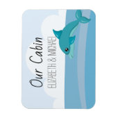 Personalisierte Kreuzfahrttüre - Delphinmarker Magnet (Vertikal)