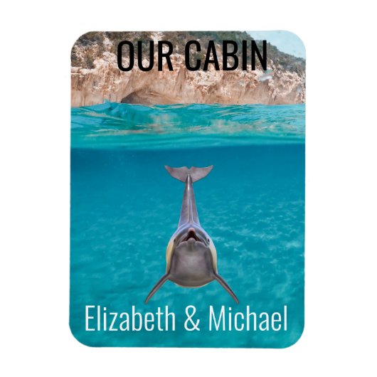 Personalisierte Kreuzfahrttüre - Delphinmarker Magnet (Vertikal)