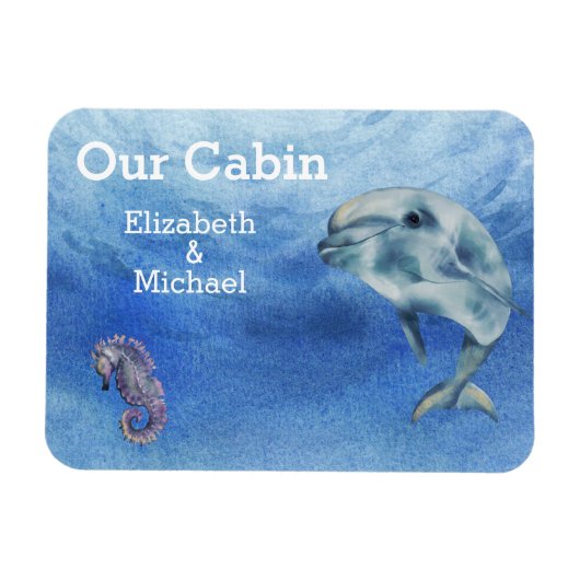 Personalisierte Kreuzfahrttüre Dolphin Magnet (Horizontal)