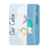 Personalisierte Kreuzfahrttüre Meerjungfrau Einhor Magnet (Vertikal)