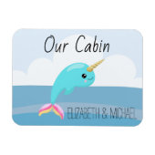 Personalisierte Kreuzfahrttüre Narwhale Unicorn Magnet (Horizontal)