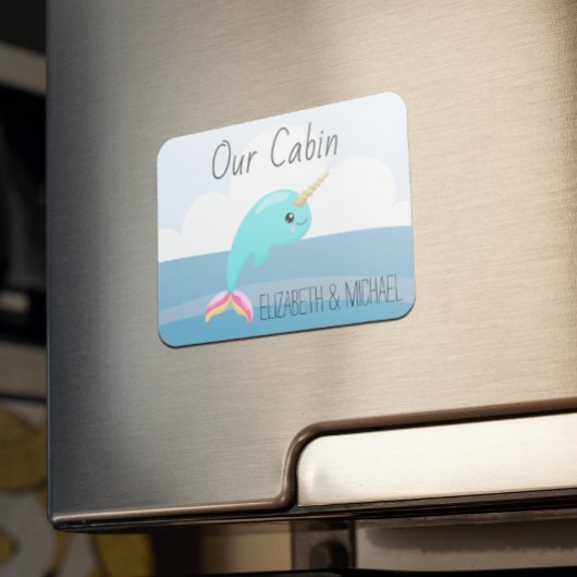 Personalisierte Kreuzfahrttüre Narwhale Unicorn Magnet