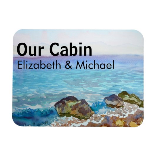 Personalisierte Kreuzfahrttüre Wasserfarben Magnet (Horizontal)