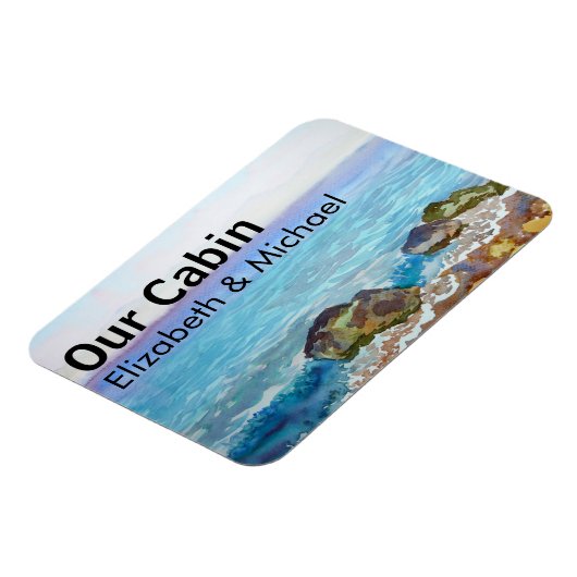 Personalisierte Kreuzfahrttüre Wasserfarben Magnet (Linke Seite)