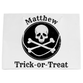 Personalisierte Kreuzknochen Halloween-Bag Große Geschenktüte