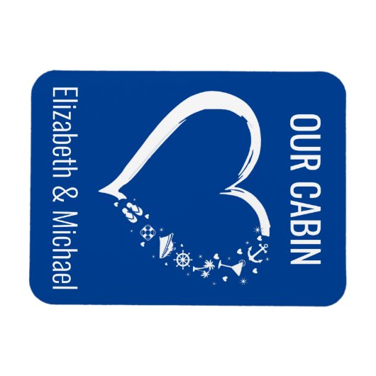 Personalisierte Kreuzungstür Herzstück Lover Magnet (Horizontal)