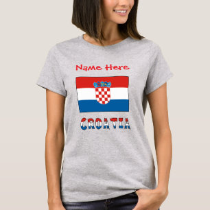 Personalisierte kroatische Flagge Damen T-Shirt