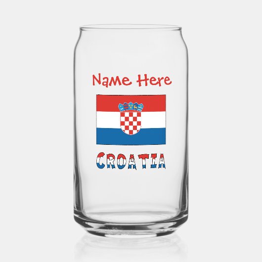 Personalisierte kroatische Flagge  Dosenglas (Vorderseite)