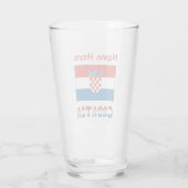 Personalisierte kroatische Flagge Glas (Rückseite)