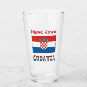 Personalisierte kroatische Flagge  Glas